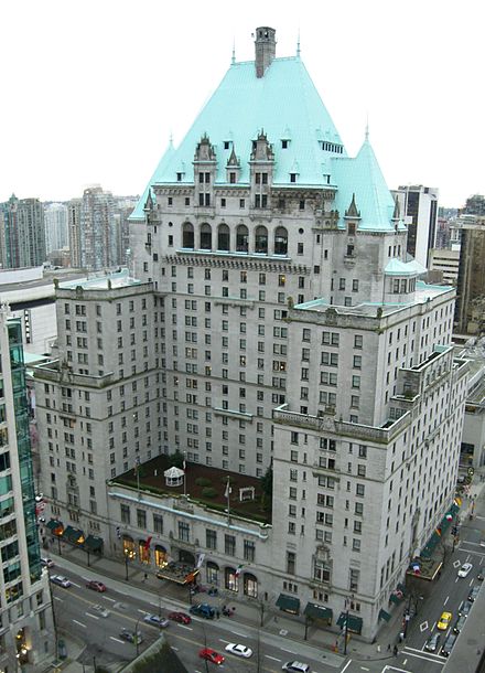 The landmark Fairmont Hotel Vancouver