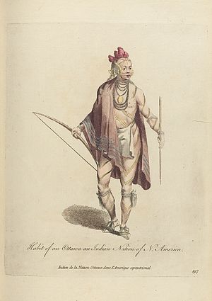 A 1772 engraving showing Odawa attire of the period.