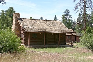 Hull Cabin Historic District built in the late 1880s near the South Rim of the Grand Canyon by settler William Hull