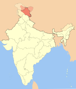 Localización de Ladakh en India
