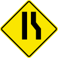 DWS-11: Road Narrows on the Right Side Ahead