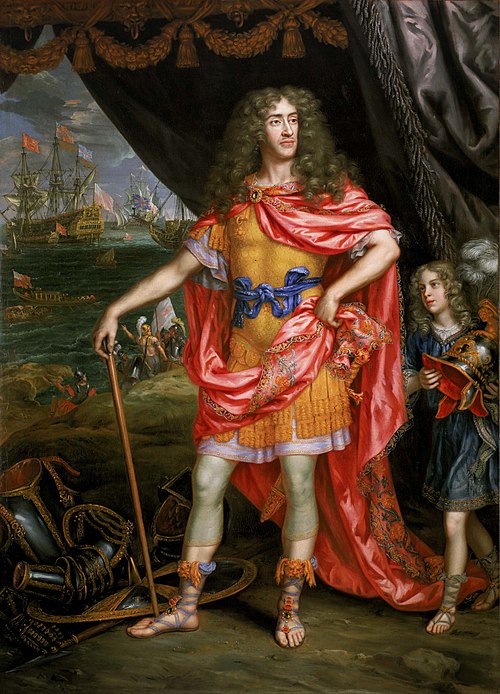 James, Duke of York painted in a Romanesque costume