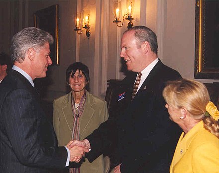 DeLauro with Congressman Joe Crowley and President Bill Clinton in 1999