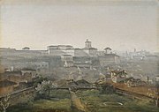 Johann Georg von Dillis: Blick von der Villa Malta auf den Quirinal, 1818