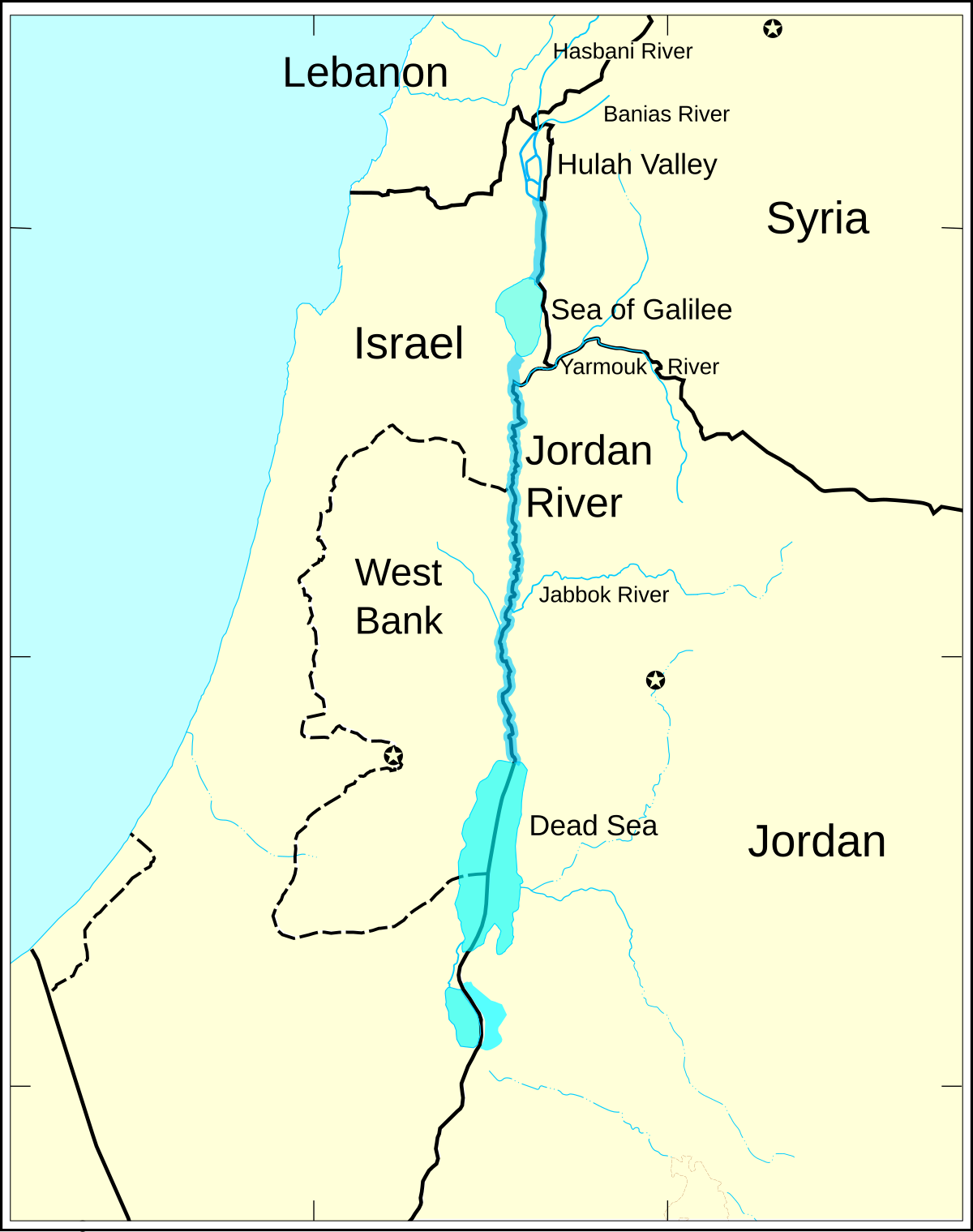 where is jordan located in the middle east