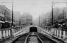 Joy Street Portal in 1915, looking eastwards Joy Street incline, 1915.jpg