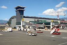 Terminal building and control tower.
