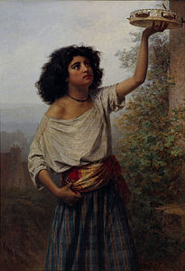 Young Gypsy Woman with Tambourine (1870)