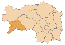 Poloha okresu Murau v spolkovej krajine Štajersko (klikacia mapa)