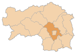 A Graz-környéki járás fekvése Stájerország tartományban
