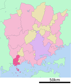 Poziția localității Kasaoka