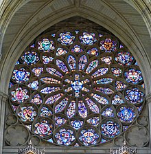 The rose window of Lancing College chapel