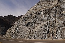 Layered gabbro in Al Batinah Region Layered Gabbro in Oman.jpg