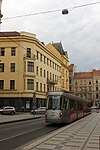 Tramvajová zastávka Lazarská (směr Karlovo náměstí/Národní třída) v nové poloze