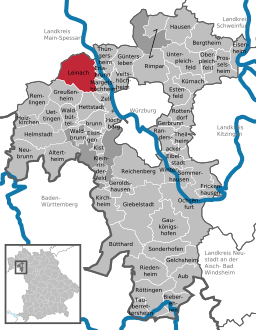 Läget för Leinach i Landkreis Würzburg