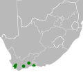 Range of Liparia myrtifolia