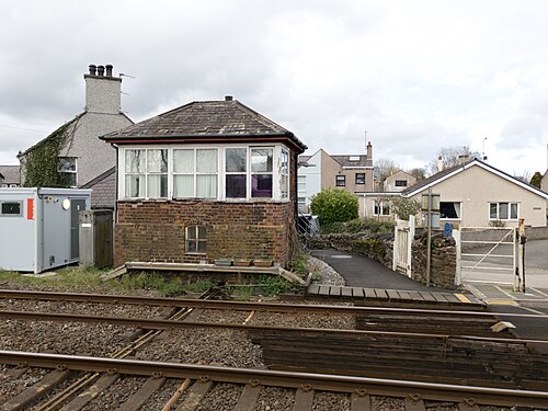 The ex-signal box, a hundred yards or so up the line, now a gate keeper's box.