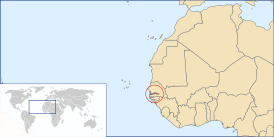 Гамбия на карте мира