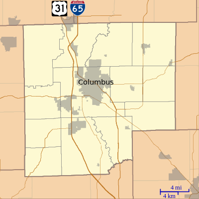 Location map USA Indiana Bartholomew County