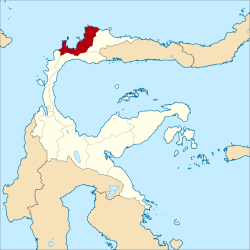 Sijainti Sulawesin keskustassa