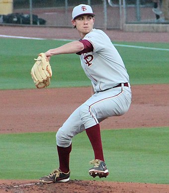 Weaver pitching for the Florida State Seminoles in 2014
