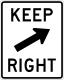 Zeichen R4-7b Rechts halten (Diagonaler Pfeil)