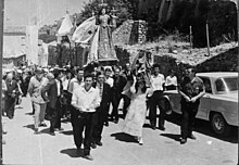 Immagine d'epoca della Processione della Madonna del Carmine