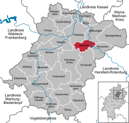 Läget för Malsfeld i Schwalm-Eder-Kreis