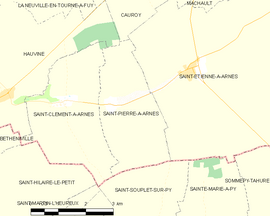Mapa obce Saint-Pierre-à-Arnes