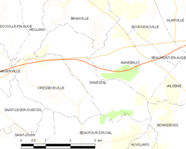 Mapa obce Danestal