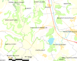 Mapa obce Chailly-sur-Armançon