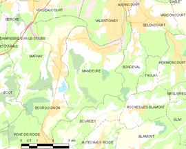 Mapa obce Mandeure