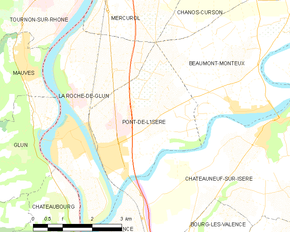 Poziția localității Pont-de-l'Isère