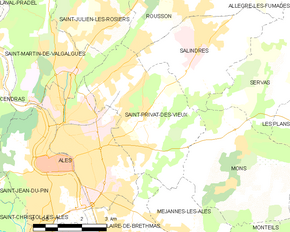 Poziția localității Saint-Privat-des-Vieux