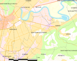 Mapa obce Saint-Martin-d’Hères