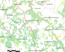 Mapa obce Albaret-Sainte-Marie