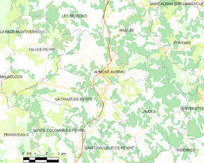 Poziția localității Aumont-Aubrac
