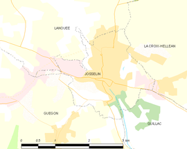 Mapa obce Josselin