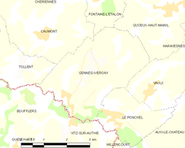 Mapa obce Gennes-Ivergny