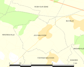 Mapa obce Jouy-Mauvoisin