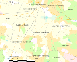 Mapa obce Le Tremblay-sur-Mauldre