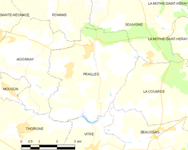 Mapa obce Prailles