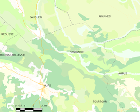 Poziția localității Vérignon