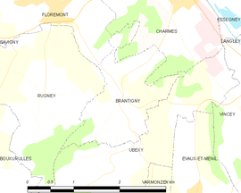 Mapa obce Brantigny