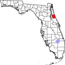 Harta e Flagler County në Florida