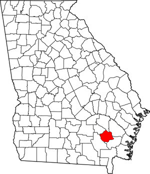 Map of Georgia highlighting Pierce County