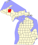 Mapa Michiganu se zvýrazněním Baraga County.svg