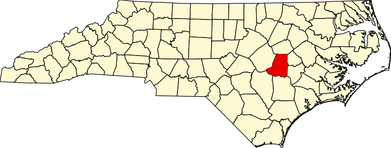 صورة:Map of North Carolina highlighting Wayne County.svg