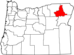 Karte von Union County innerhalb von Oregon