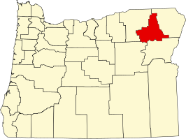 Locatie van Union County in Oregon